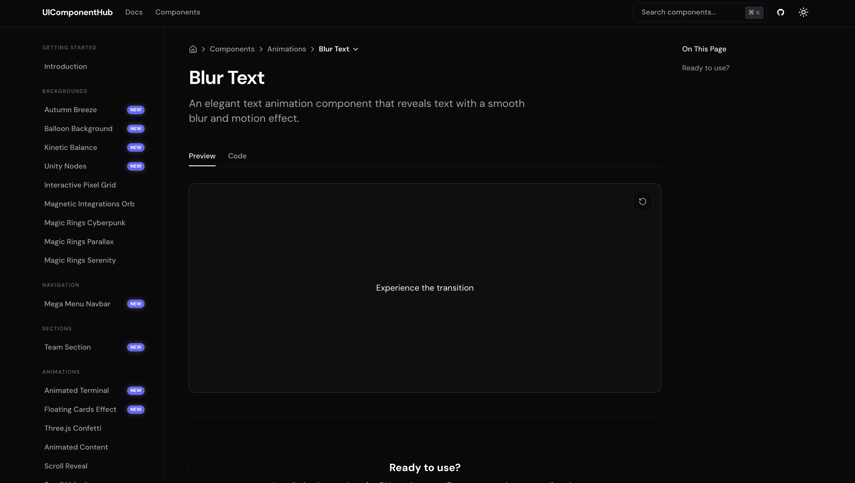 UI Component Hub